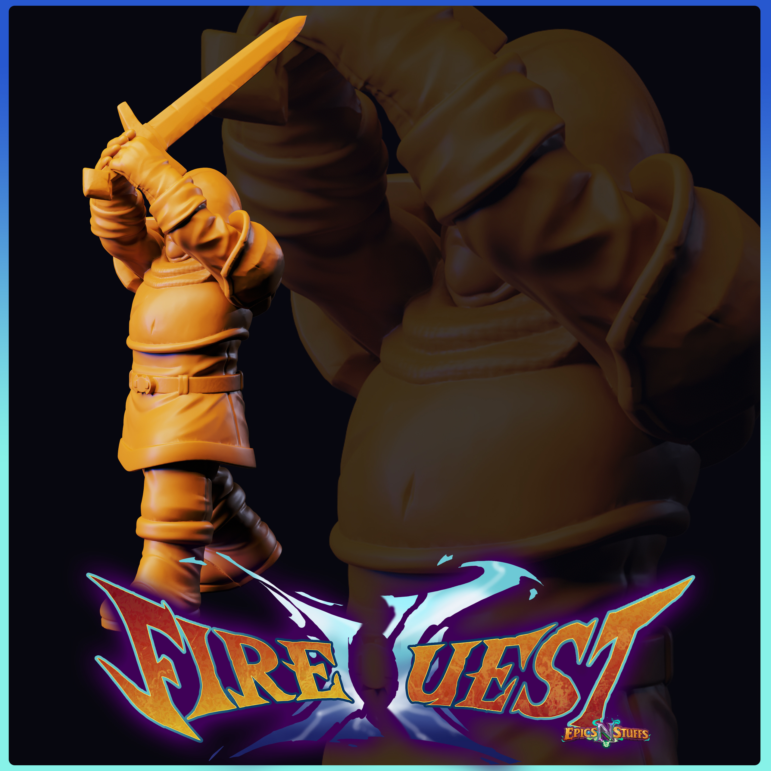 Guard 2, Fire Quest II Miniature/Statue - Pre-Supported